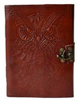 5" x 7" Owl leather blank book w/ latch