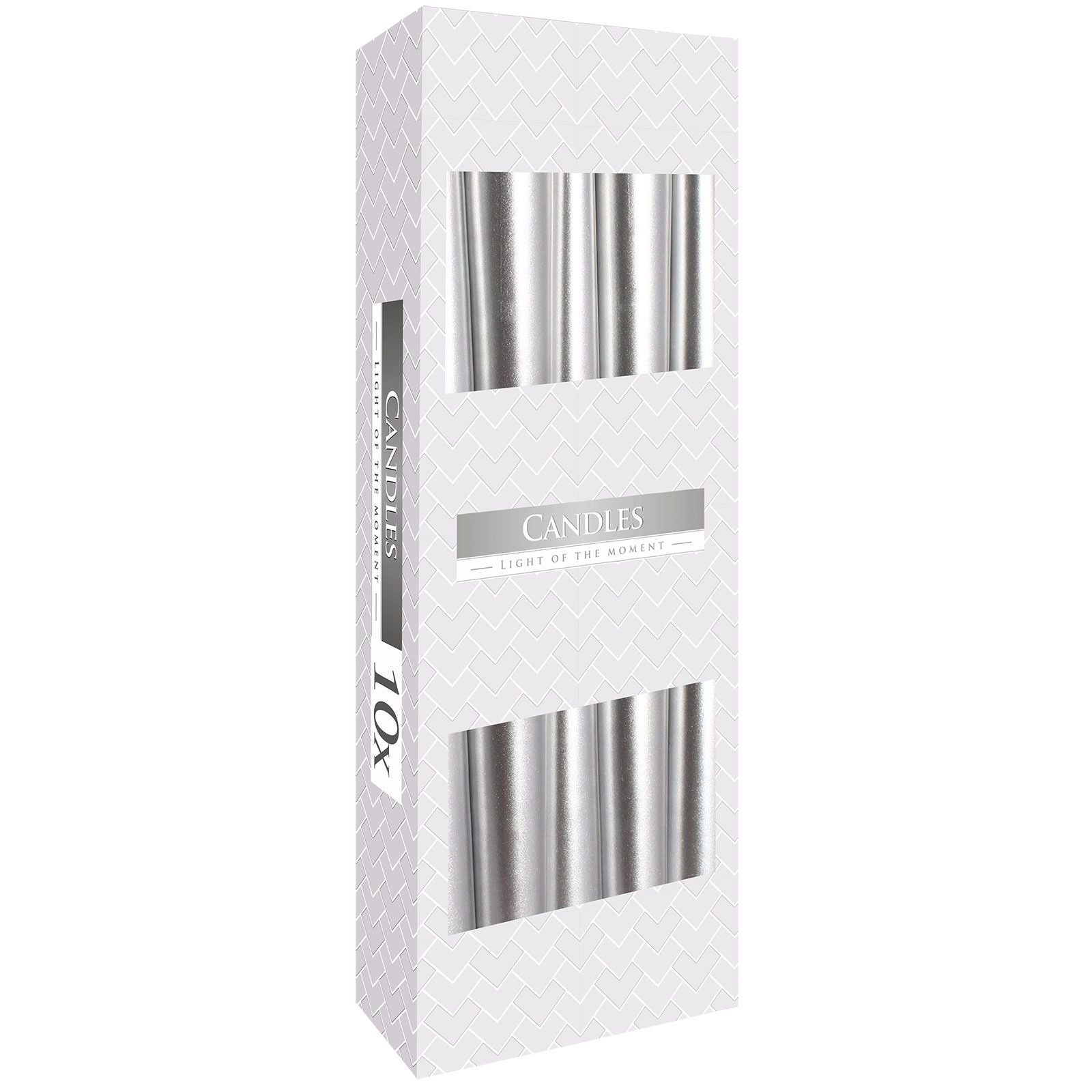 Taper Candle Silver Metallic