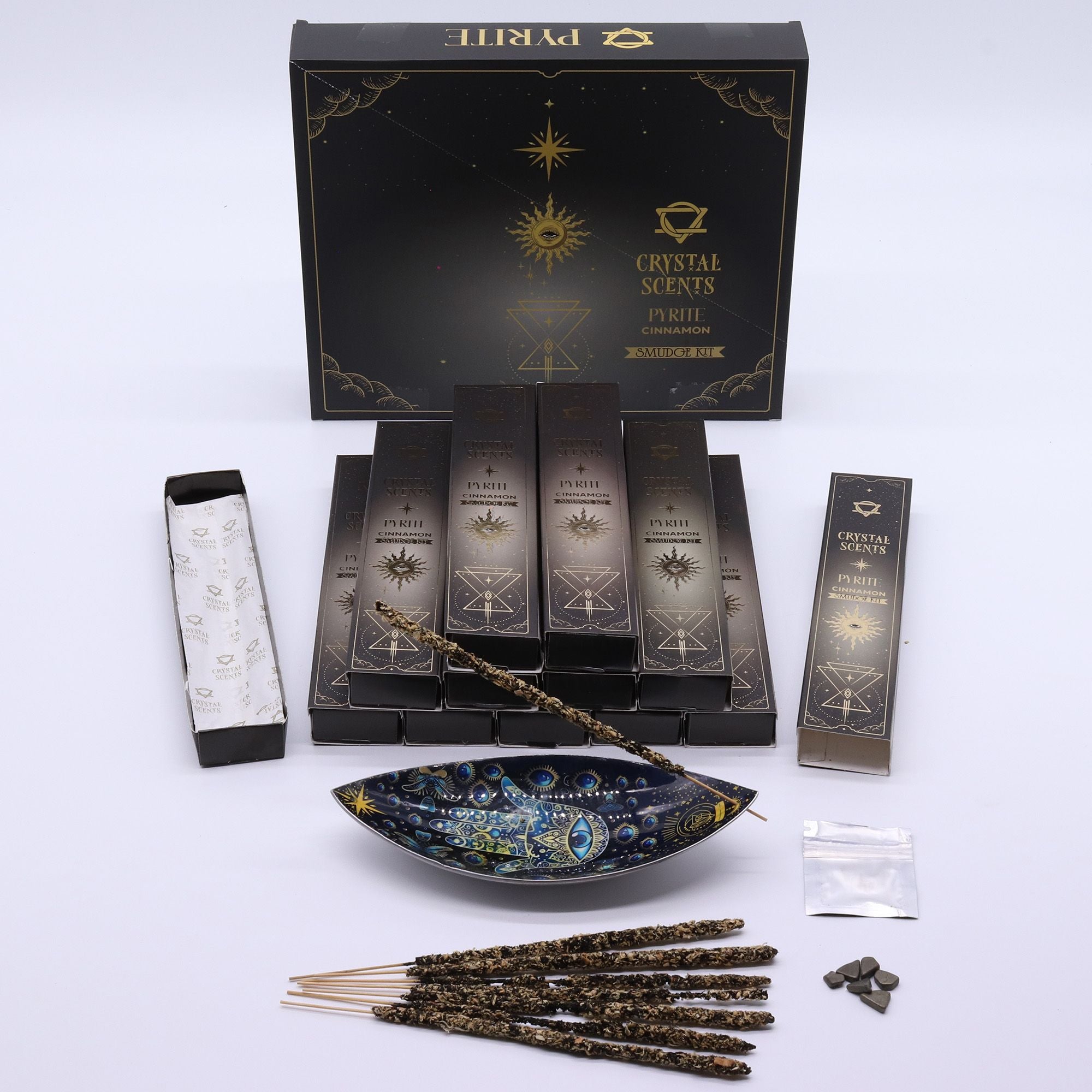 Pyrite Crystal Scents Smudge Incense Cinnamon
