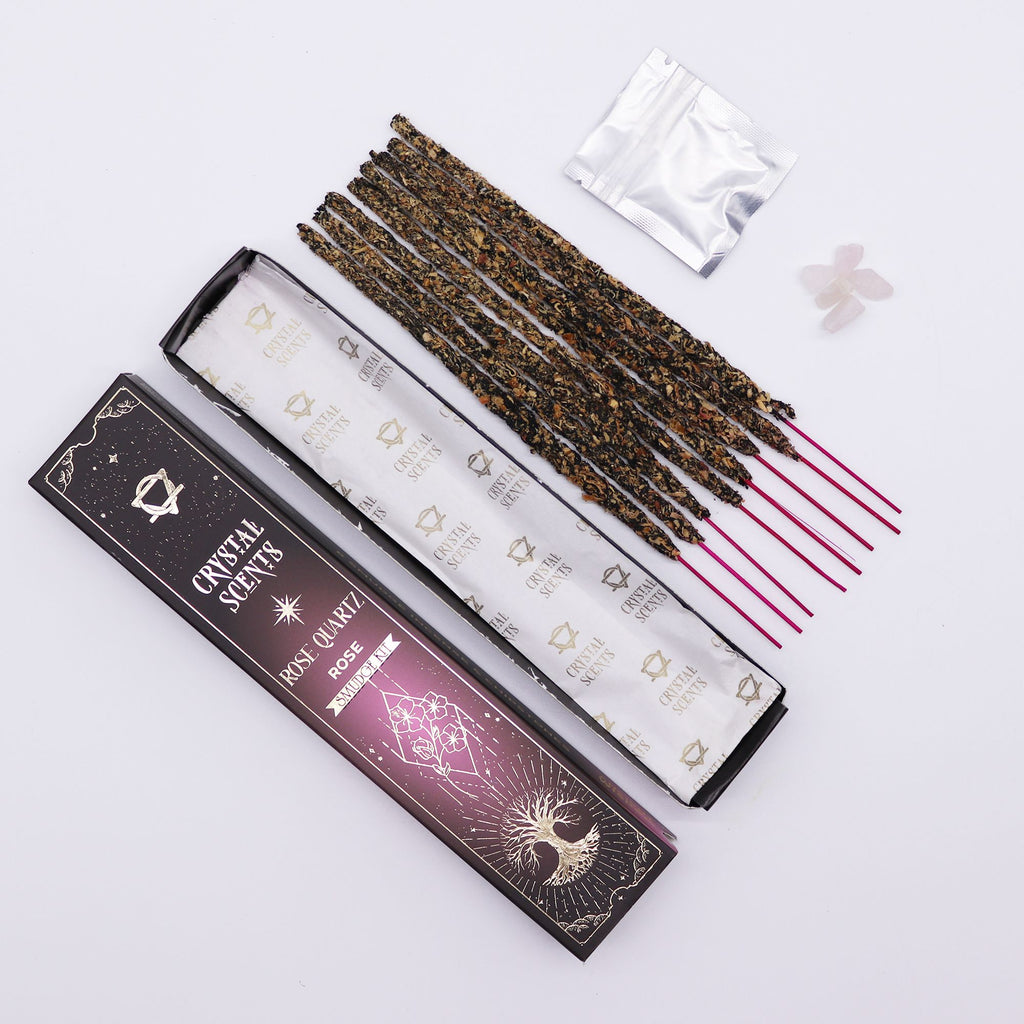 Rose Quartz Crystal Scents Smudge Incense Rose