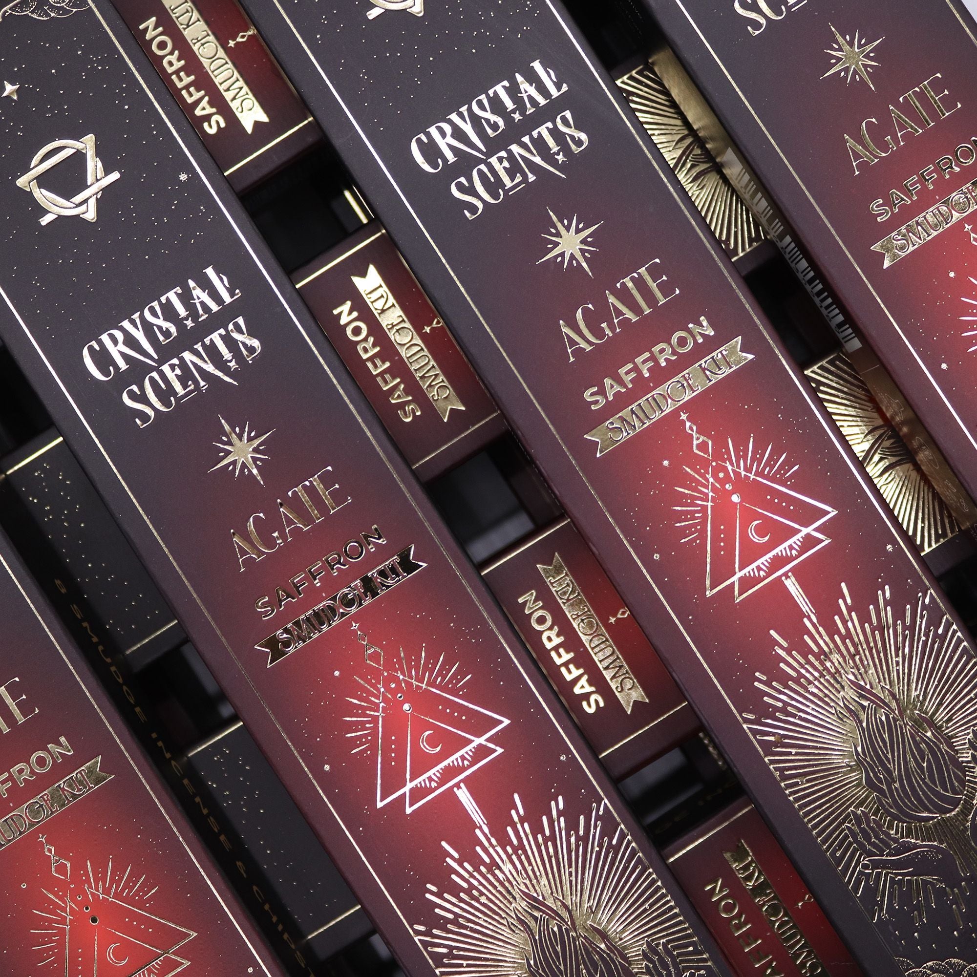 Red Agate Crystal Scents Smudge Incense Saffron