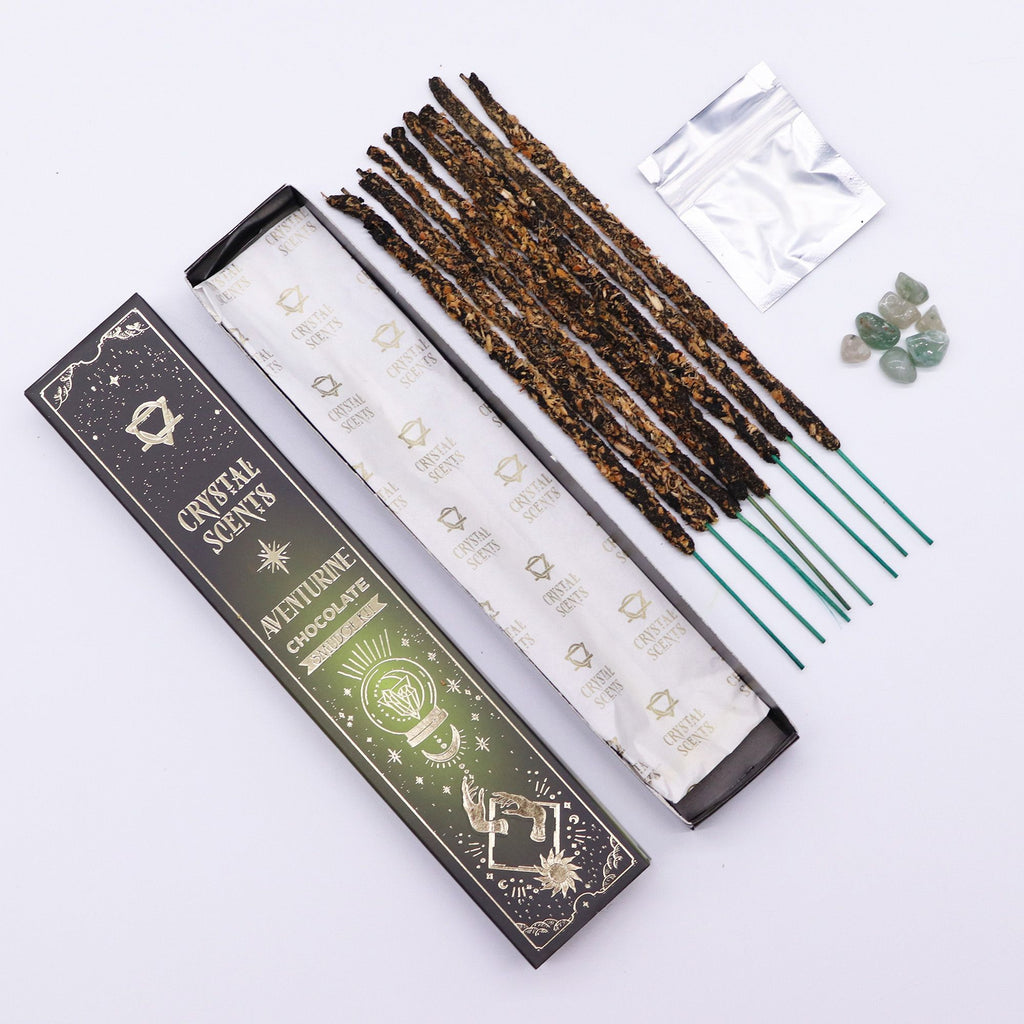 Aventurine Crystal Scents Smudge Incense Chocolate