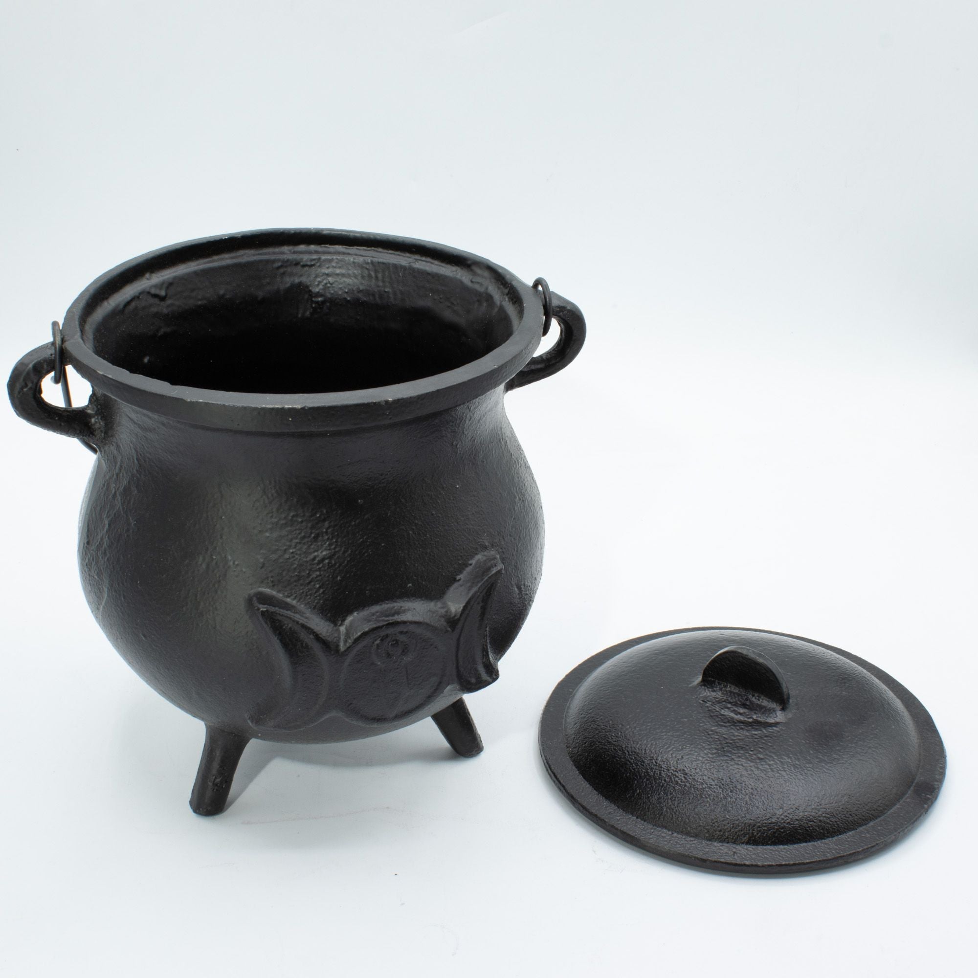 Extra Huge Cast Iron Cauldron with Triple Moon 23x18cm (at least 4kg)