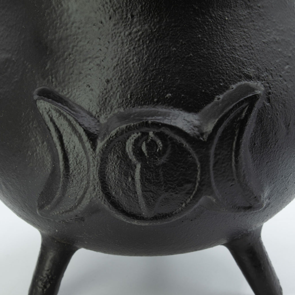 Extra Huge Cast Iron Cauldron with Triple Moon 23x18cm (at least 4kg)