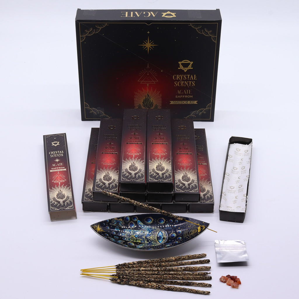 Red Agate Crystal Scents Smudge Incense Saffron