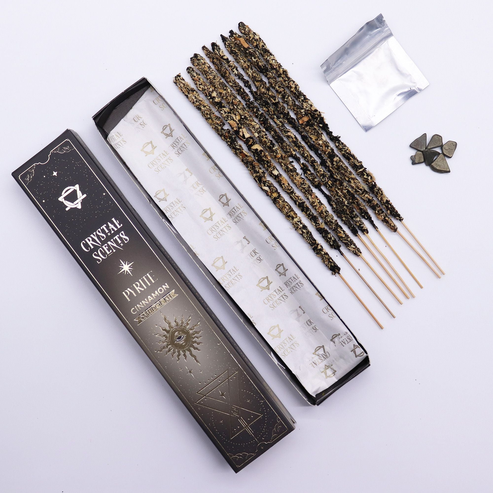 Pyrite Crystal Scents Smudge Incense Cinnamon