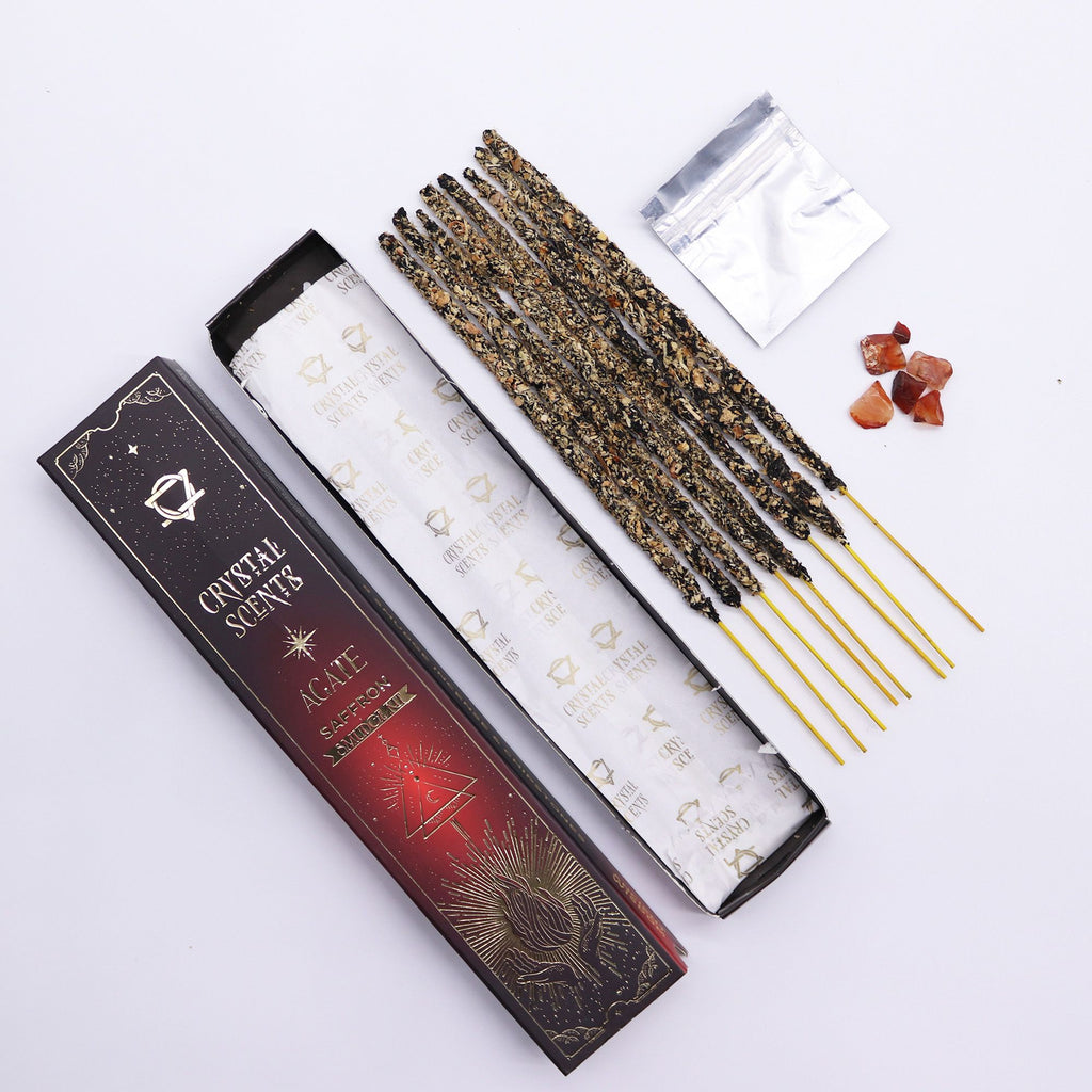 Red Agate Crystal Scents Smudge Incense Saffron