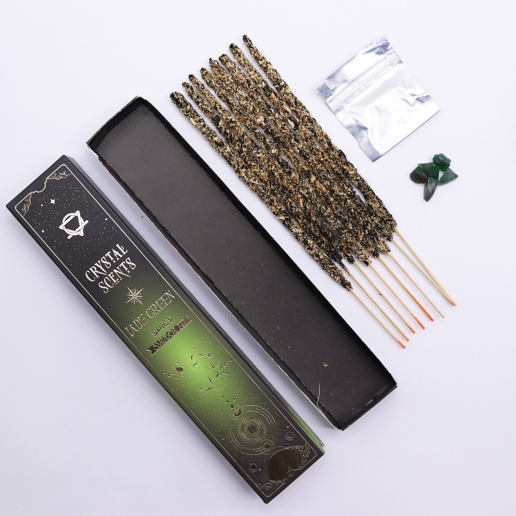 Jade Crystal Scents Smudge Incense Spicy
