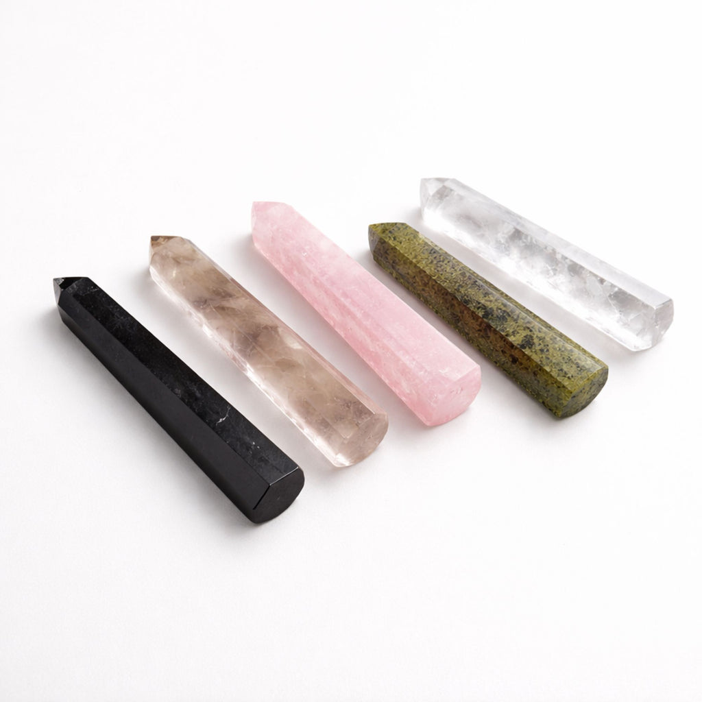 Gemstone Six Face Obelisk Point approx 11cm  - Rose Quartz