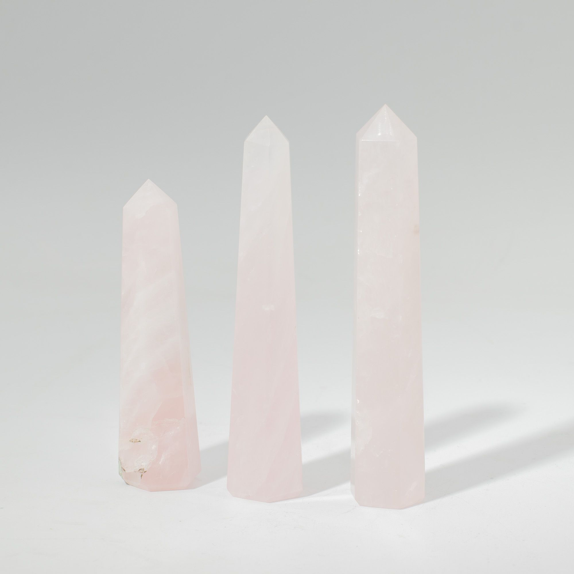 Gemstone Six Face Obelisk Point approx 11cm  - Rose Quartz