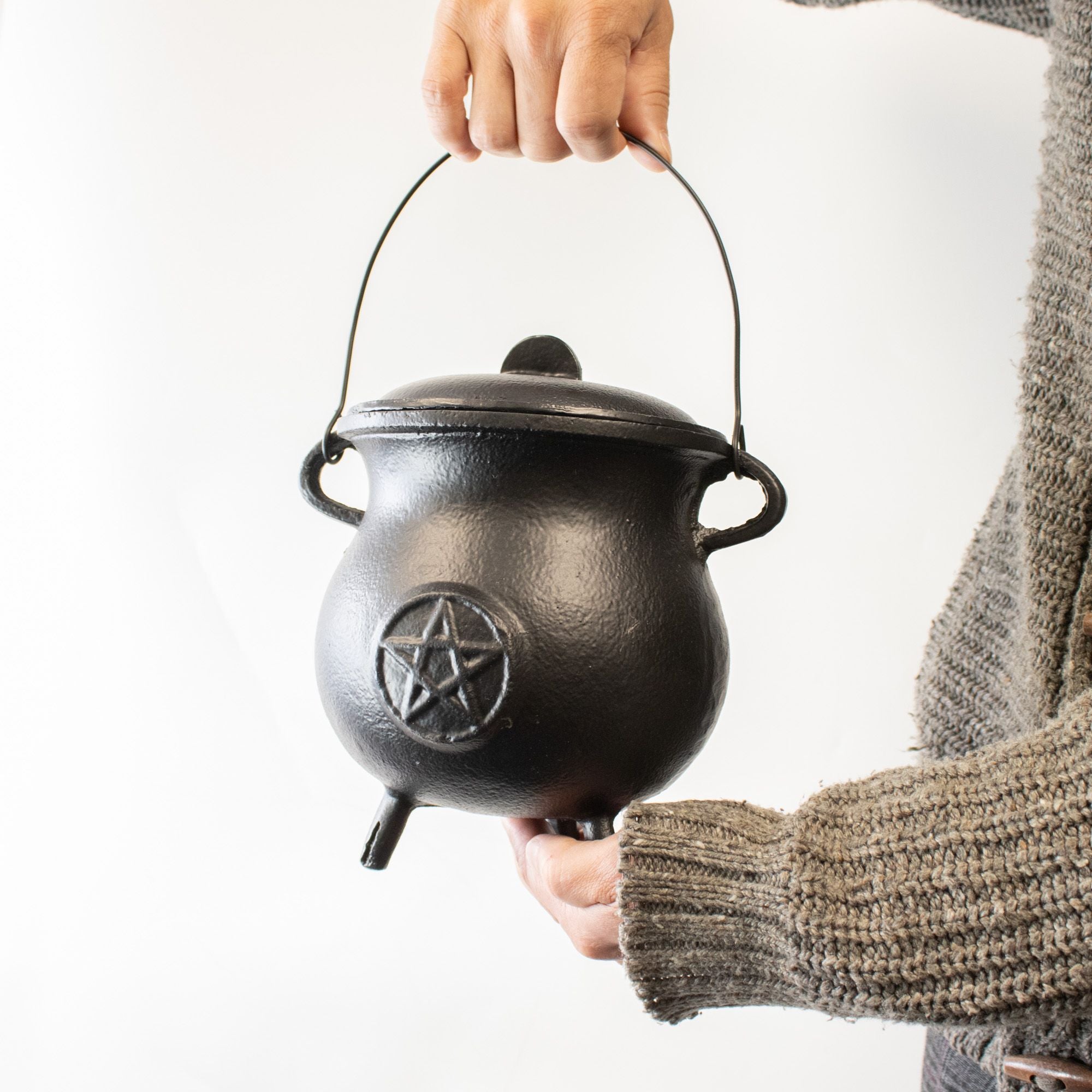 Extra Huge Cast Iron Cauldron with Pentagon 23x18cm (at least 4kg)