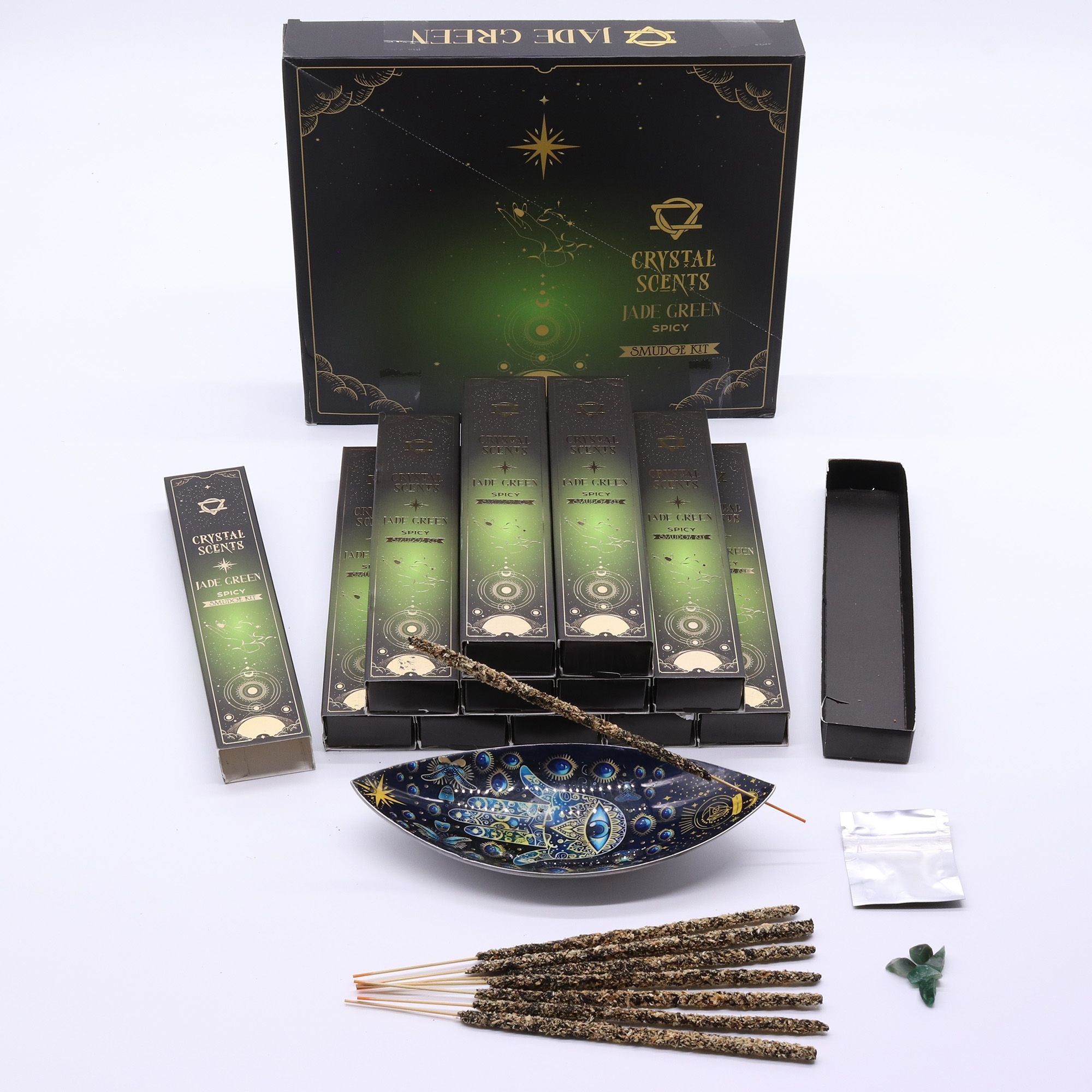 Jade Crystal Scents Smudge Incense Spicy