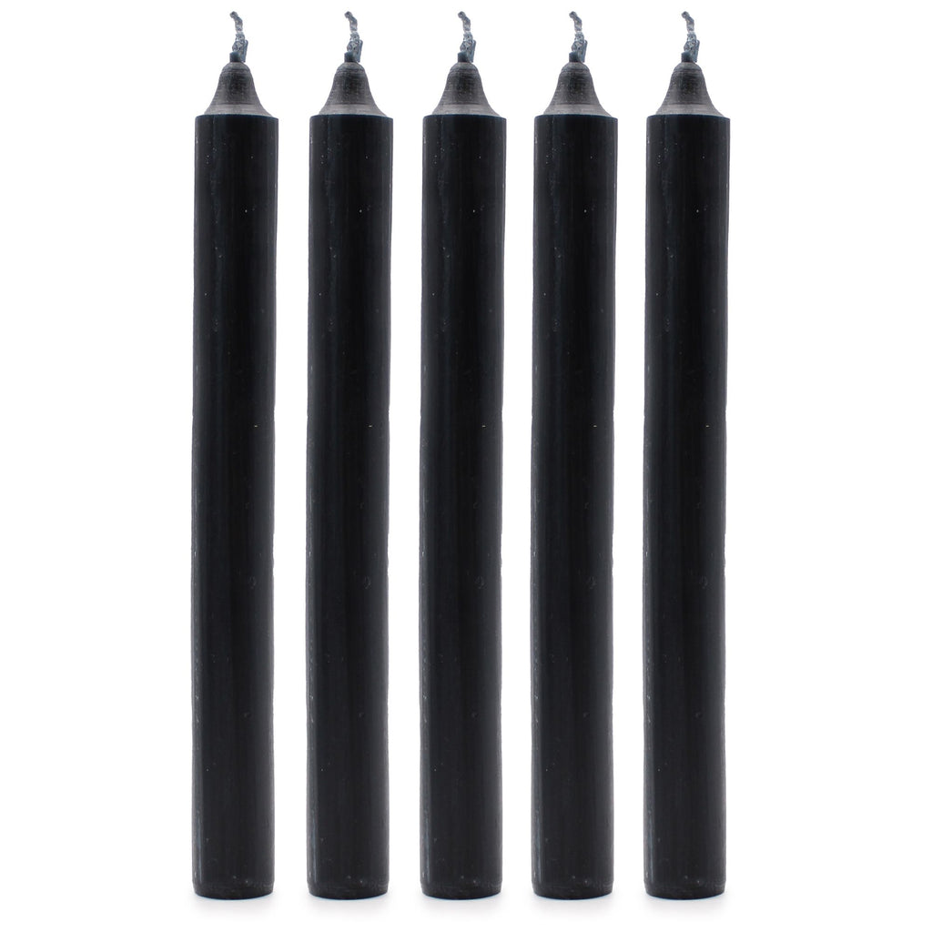 Solid Colour Dinner Candle Set - Pack of 21 - Rustic Black